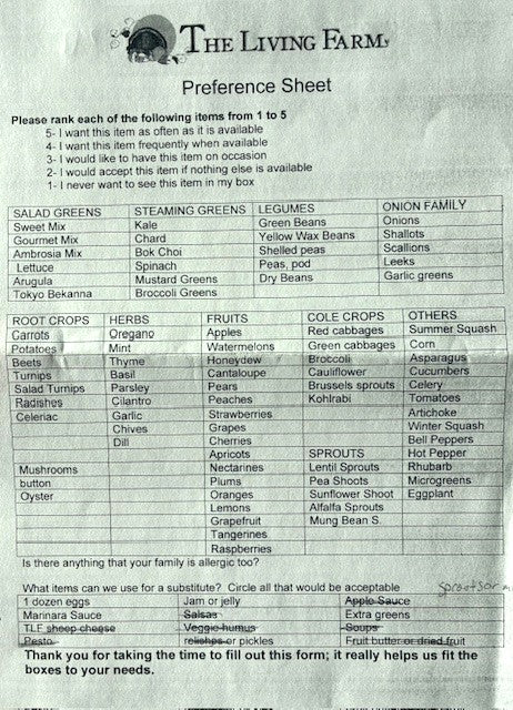 The Living Farm - CSA