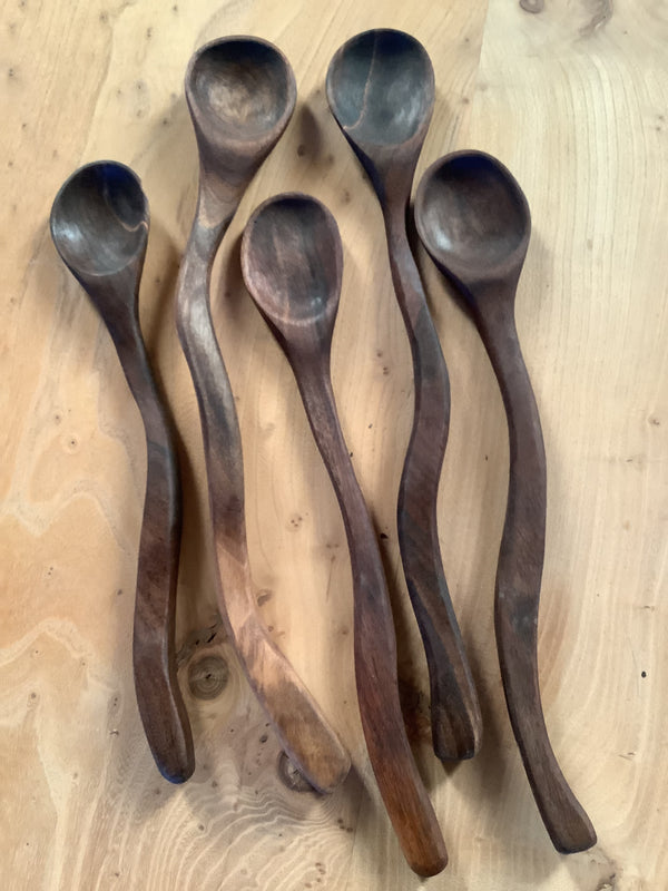 Large Black Walnut Wooden Serving Spoon