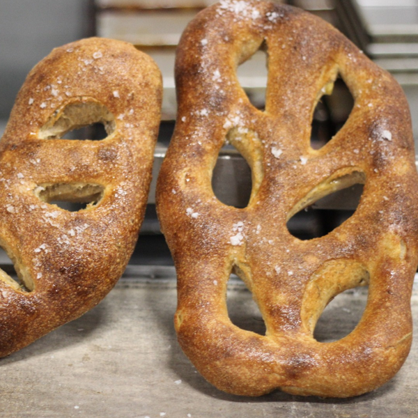 Garlic Scape Rosemary Fougasse