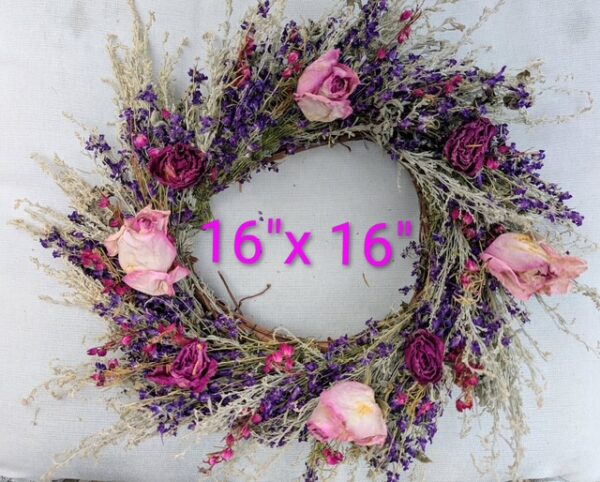Dried Rose Wreath - 16X16
