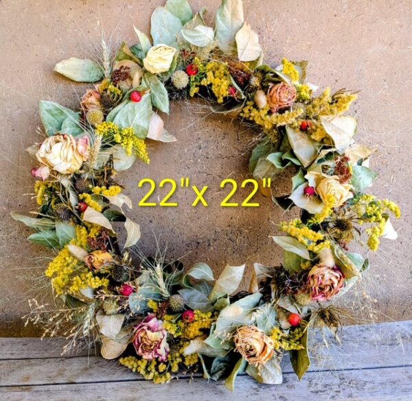 Pastel Floral Wreath - 22X22