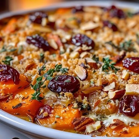 Baked Yams with Ricotta, Cranberry & Port Reduction — Chef Joe Kerns