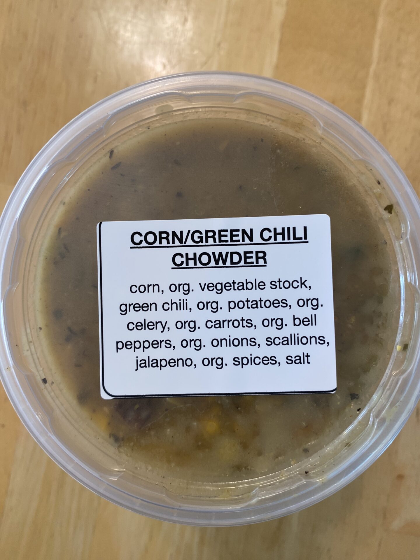 Corn/Green Chili Chowder - Frozen — Nido