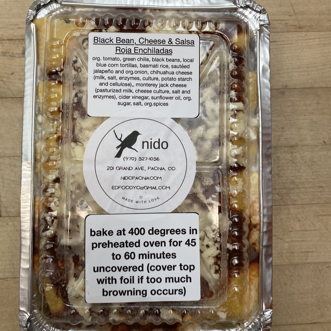 Black Bean, Cheese & Salsa Roja Enchiladas - Nido