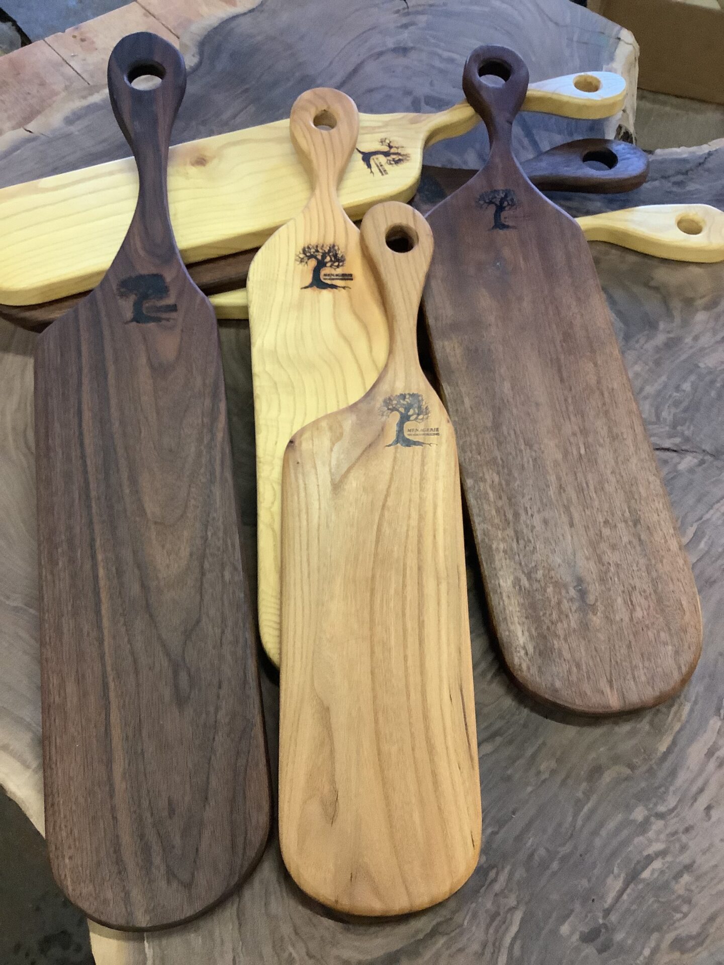 Wood-Handled Cutting and Serving Boards